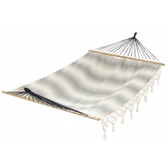 Komplice - Horizontal Stripes Blue Navy Hammock with Withe Fringes FSC Certified 100%