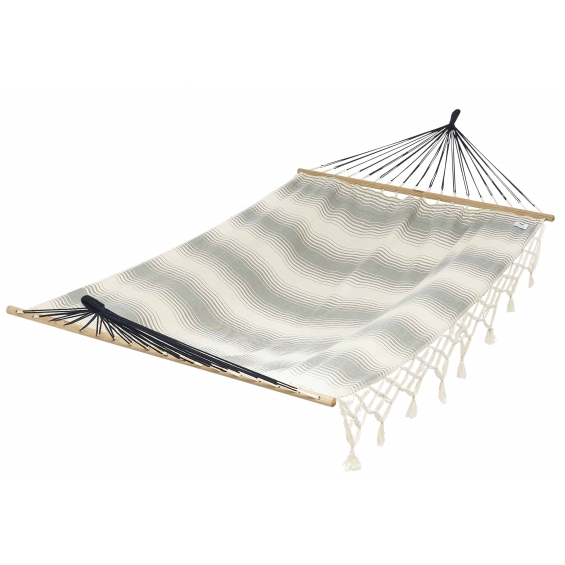Komplice - Horizontal Stripes Blue Navy Hammock with Withe Fringes FSC Certified 100%
