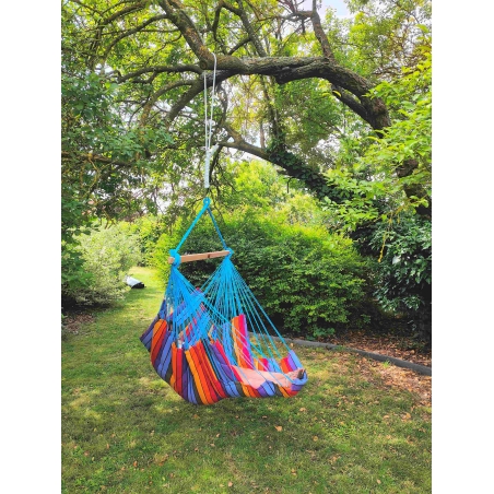 Chaise hamac coloris multicolore en polypropylène XXL Jobek Hamac Konfort -  225 x 130 cm : Jobek JOBEK mobilier - botanic®